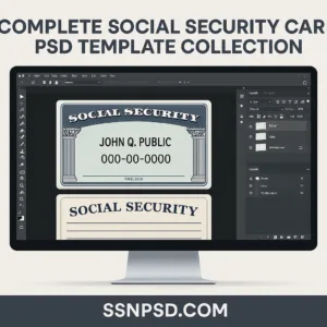 Complete Social Security Card PSD Template Collection