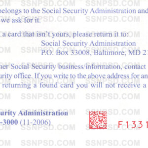 Social Security Card Template PSD Back 04