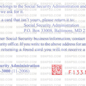 Social Security Card Template PSD Back 3