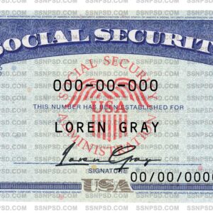 Social Security Card PSD Template 02