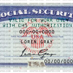 Social Security Card PSD Template 03