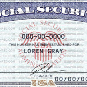 Social Security Card PSD Template 05