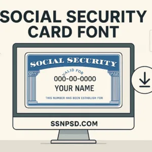 Text Font for Social Security Card Templates PSD